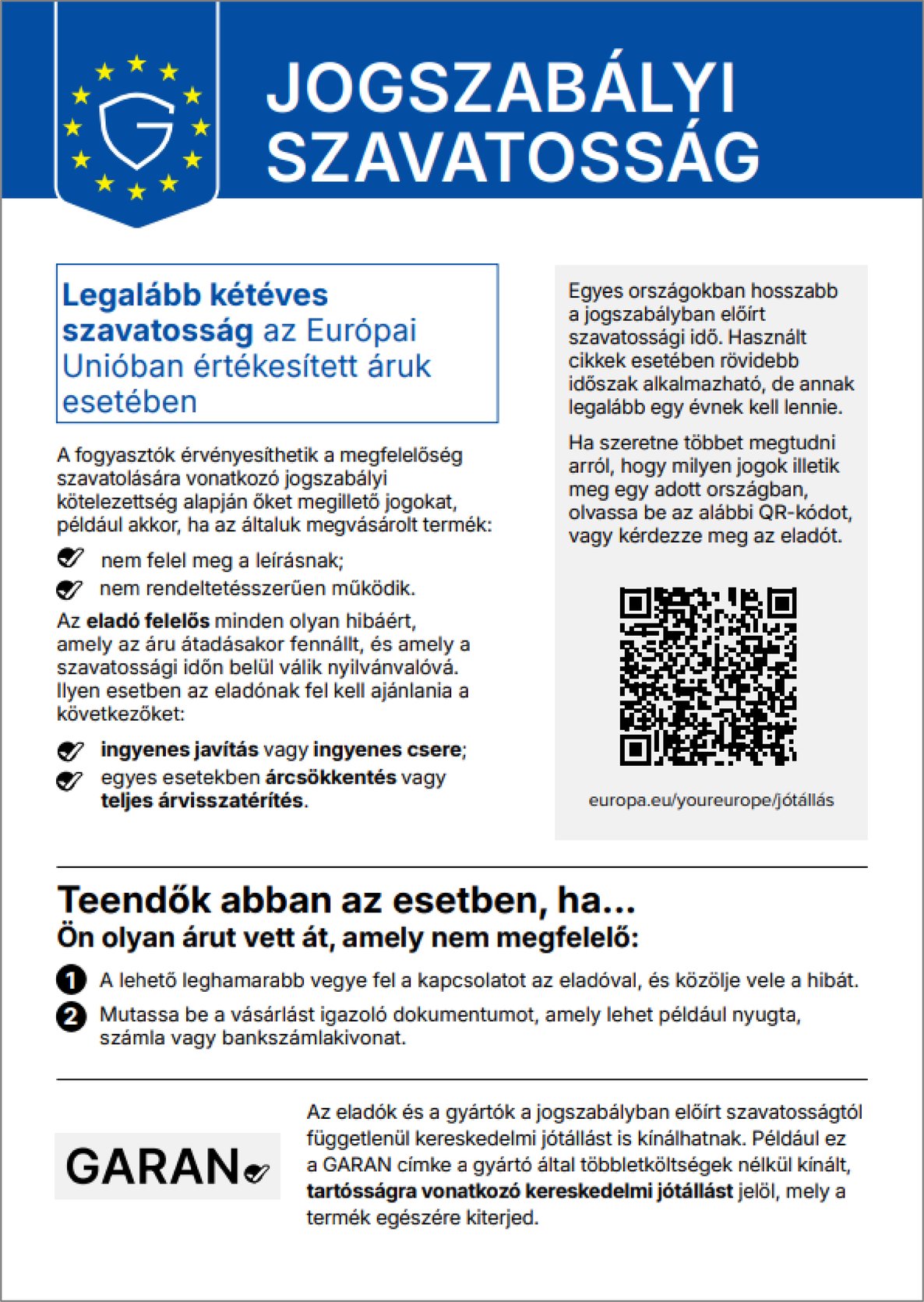 Gewährleistungslabel