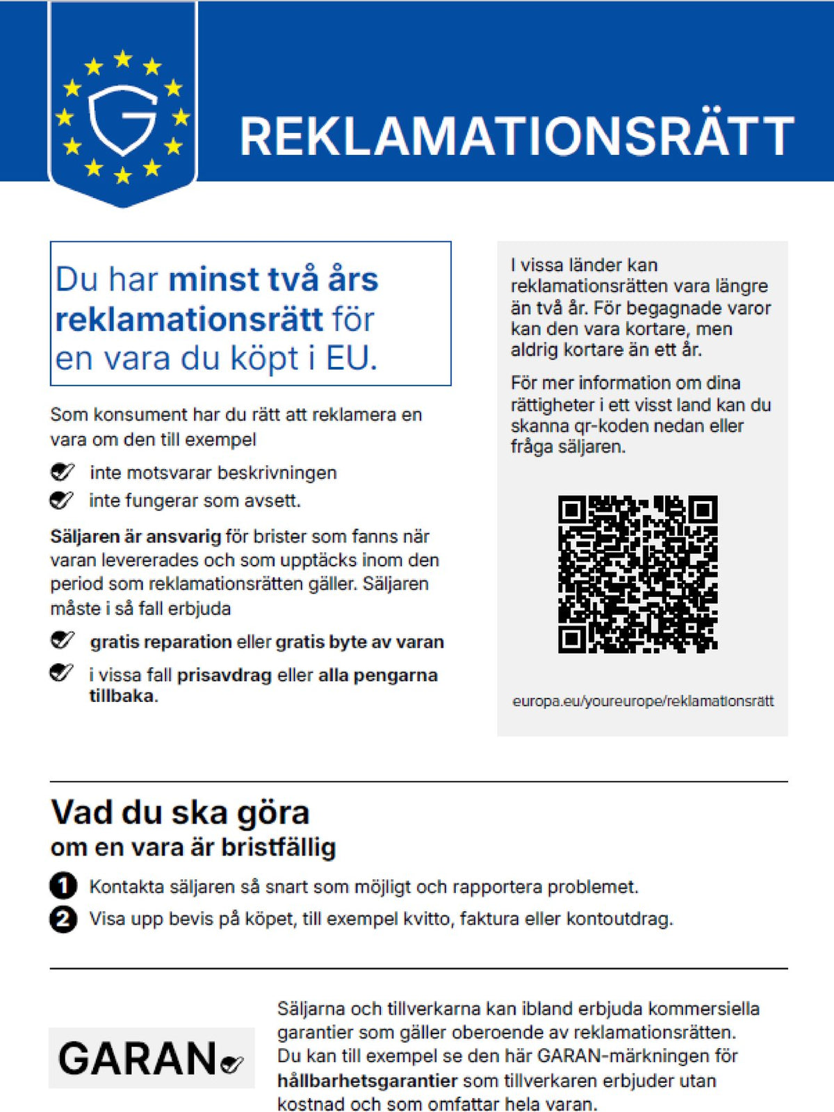 Gewährleistungslabel
